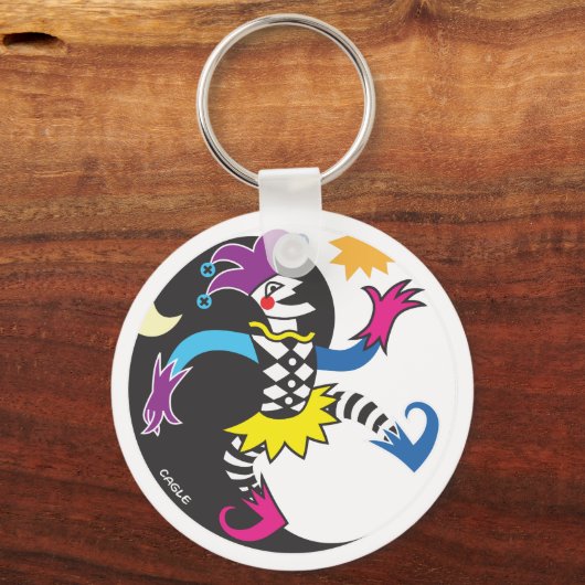 Dancing yinyang jester sleutelhanger (Voorkant)