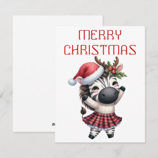 Dancing Zebra Foal - Kerst Kaart (Voorkant / Achterkant)