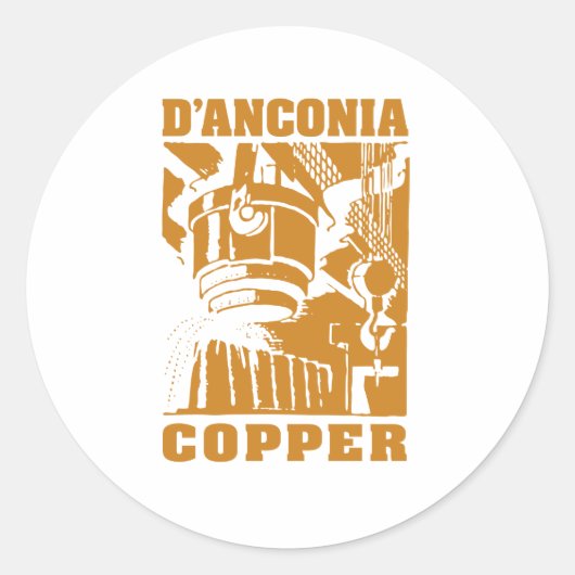 d'Anconia Copper/Copper Logo Ronde Sticker (Voorkant)