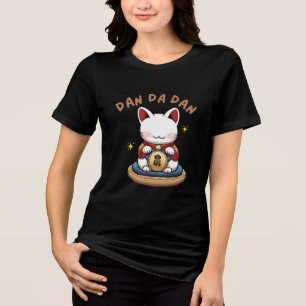 Dandadan Cat - Schattige Anime Manga Design Tri-Blend Shirt