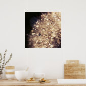 Dandalion Seeds met druppels in Golden Light Poster (Keuken)