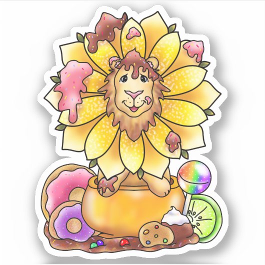 Dande’lion Suikerachtige zoete leeuwenbloem | Sticker (Voorkant)