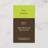 DANDELIES/DIY-kleur/mos groene donkere chocolade Visitekaartje (Achterkant)