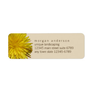 Dandelion 1   Gele Floral Garden Fun Business Etiket