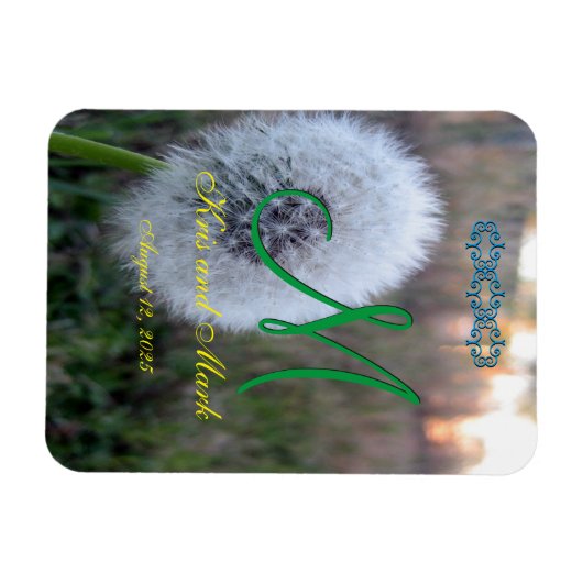 Dandelion 3d Monogram Magneet (Horizontaal)