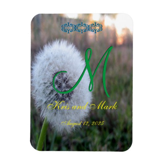 Dandelion 3d Monogram Magneet (Verticaal)