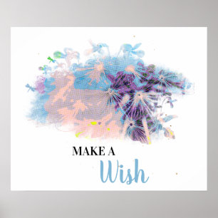 *~* DANDELION Abstract maak een wens Poster