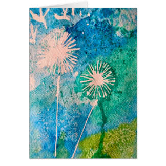 Dandelion abstracte waterverf geschilderd