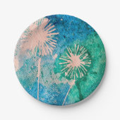 Dandelion abstracte waterverf geschilderd papieren bordje (Voorkant)