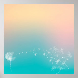 Dandelion achtergrond-dandelion poster
