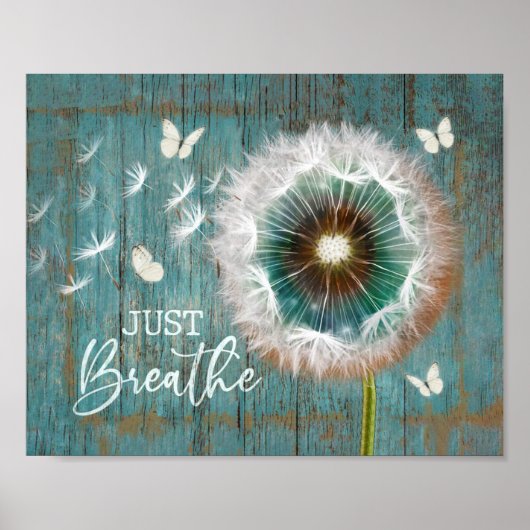 Dandelion ademt gewoon de Poster afdrukbare wandku (Voorkant)