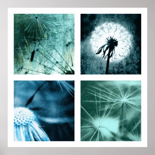 Dandelion Art - Pusteblume Kunst Colage 2012 004 Poster (Voorkant)