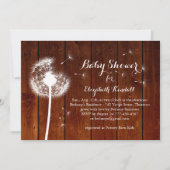 Dandelion Baby shower Invitation - hout Kaart (Voorkant)