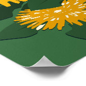 Dandelion Bed & Butterflies Geel & Groen Poster (Hoek)