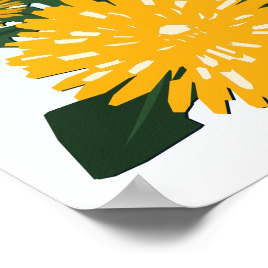 Dandelion Bed Eetable Weeds Yellow Poster (Hoek)