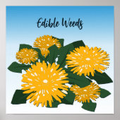 Dandelion Bed Eetable Weeds Yellow Poster (Voorkant)