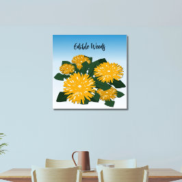 Dandelion Bed Eetable Weeds Yellow Poster