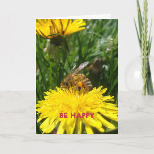 Dandelion Bee Happy Kaart