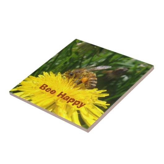 Dandelion Bee Happy Tegeltje (Zijkant)