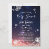 Dandelion Belling Moon & Stars Baby shower Kaart (Voorkant)