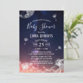 Dandelion Belling Moon & Stars Baby shower Kaart (Staand voorkant)