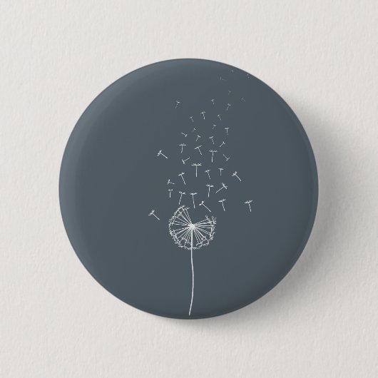 Dandelion bemoedigend design grijs ronde button 5,7 cm (Voorkant)