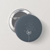 Dandelion bemoedigend design grijs ronde button 5,7 cm (Voorkant /achterkant)
