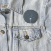 Dandelion bemoedigend design grijs ronde button 5,7 cm (In situ)