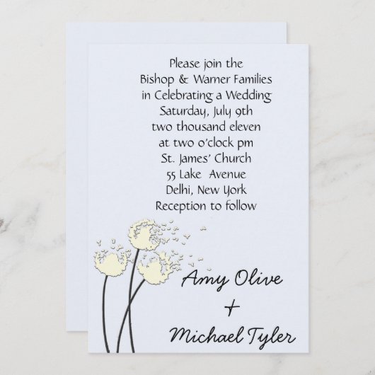 Dandelion Bgloing Kaart (Voorkant / Achterkant)