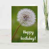 Dandelion Birthday Blessings Kaart (Voorkant)
