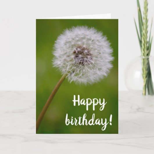 Dandelion Birthday Blessings Kaart (Voorkant)