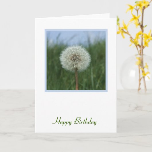 Dandelion Birthday-kaart Kaart (Gele Bloem)