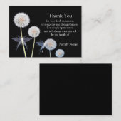 Dandelion Black na begrafenis bedankt kaarten Notitiekaartje (Voorkant / Achterkant)