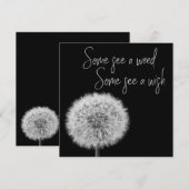 Dandelion Black White closeup foto inspirerend (Voorkant / Achterkant)