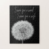 Dandelion Black White closeup foto inspirerend Legpuzzel (Verticaal)