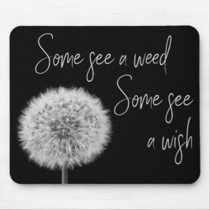 Dandelion Black White closeup foto inspirerend Muismat