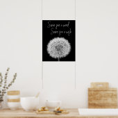 Dandelion Black White closeup foto inspirerend Poster (Keuken)