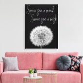 Dandelion Black White closeup foto motivatie Canvas Afdruk (Insitu (Woonkamer))
