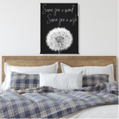 Dandelion Black White closeup foto motivatie Canvas Afdruk (Insitu (Slaapkamer))