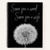 Dandelion Black White closeup foto motivatie Notitieboek (Voorkant)