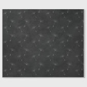 Dandelion Black White Lines Chalkboard Lines Cadeaupapier (Vlak)