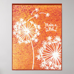 Dandelion bloemen Wish poster