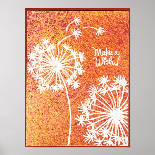Dandelion bloemen Wish poster (Voorkant)