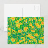 Dandelion Bloom Summer Flowers Floral Green Yellow Briefkaart (Voorkant / Achterkant)