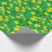 Dandelion Bloom Summer Flowers Floral Green Yellow Cadeaupapier (Hoek)