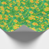 Dandelion Bloom Summer Flowers Floral Green Yellow Cadeaupapier (Hoek)