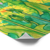 Dandelion Bloom Summer Flowers Floral Green Yellow Poster (Hoek)