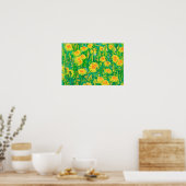 Dandelion Bloom Summer Flowers Floral Green Yellow Poster (Keuken)