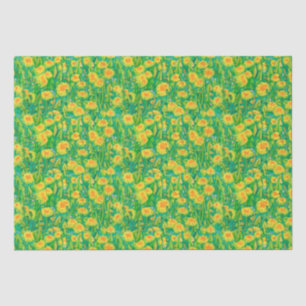 Dandelion Bloom Summer Flowers Floral Green Yellow Tissuepapier
