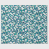 Dandelion Bloom Summer Flowers Floral Pattern Blau Cadeaupapier (Vlak)